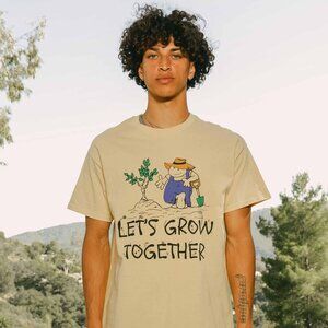 ALTRU Men's L Let's Grow Together tee shirt yellow